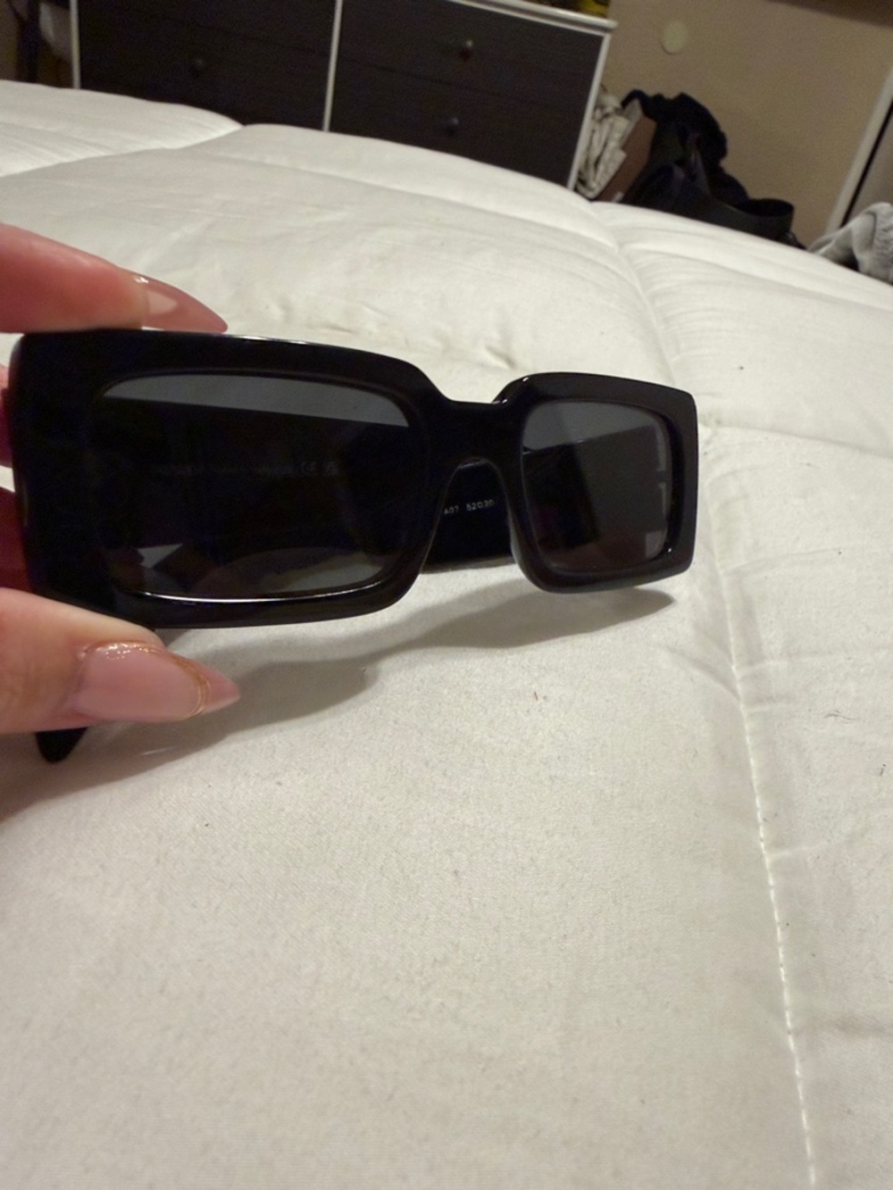 Prada Black Rectangular Sunglasses - Picture 8 of 10